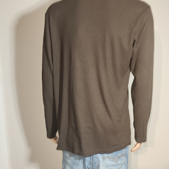 Casual Brown Ribbed Long Sleeve Shirt - Picture 8 of 9